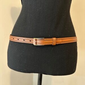 Paris Saddle Leather Belt Womens Brown Size 32 Western Boho Chic